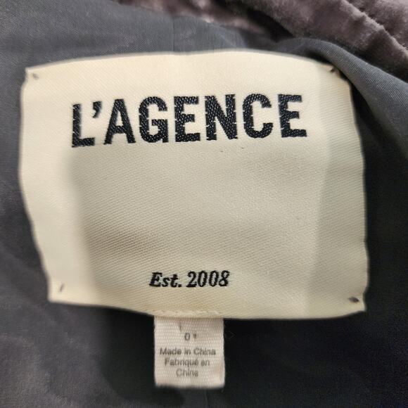 L'Agence Chamberlain Velvet Blazer Size 0 Gray Button Jacket - Picture 6 of 10